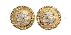 Borer 47 mm med kruser, forgylt/kvit