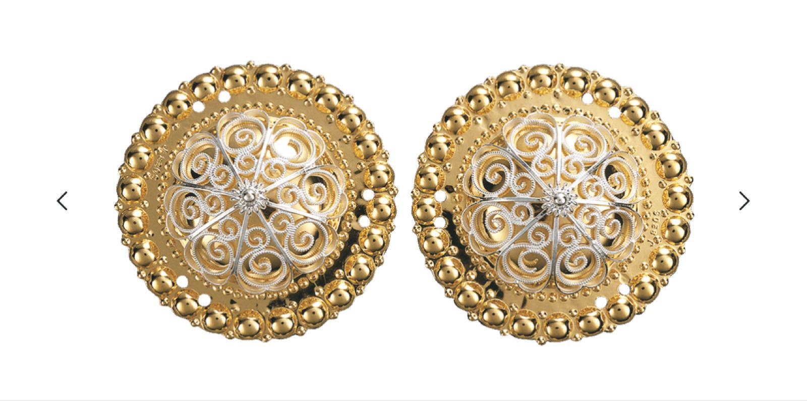 Borer 47 mm med kruser, forgylt/kvit