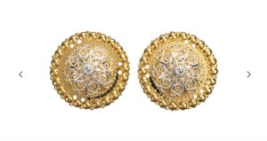 Borer 40 mm med kruser, forgylt/kvit