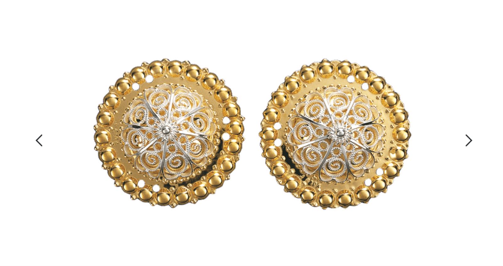 Borer 40 mm med kruser, forgylt/kvit