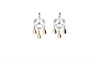 Øyrepynt, kvit/forgylt