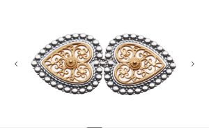 Beltespenne til skinnlist med kruser,oksidert/forgylt