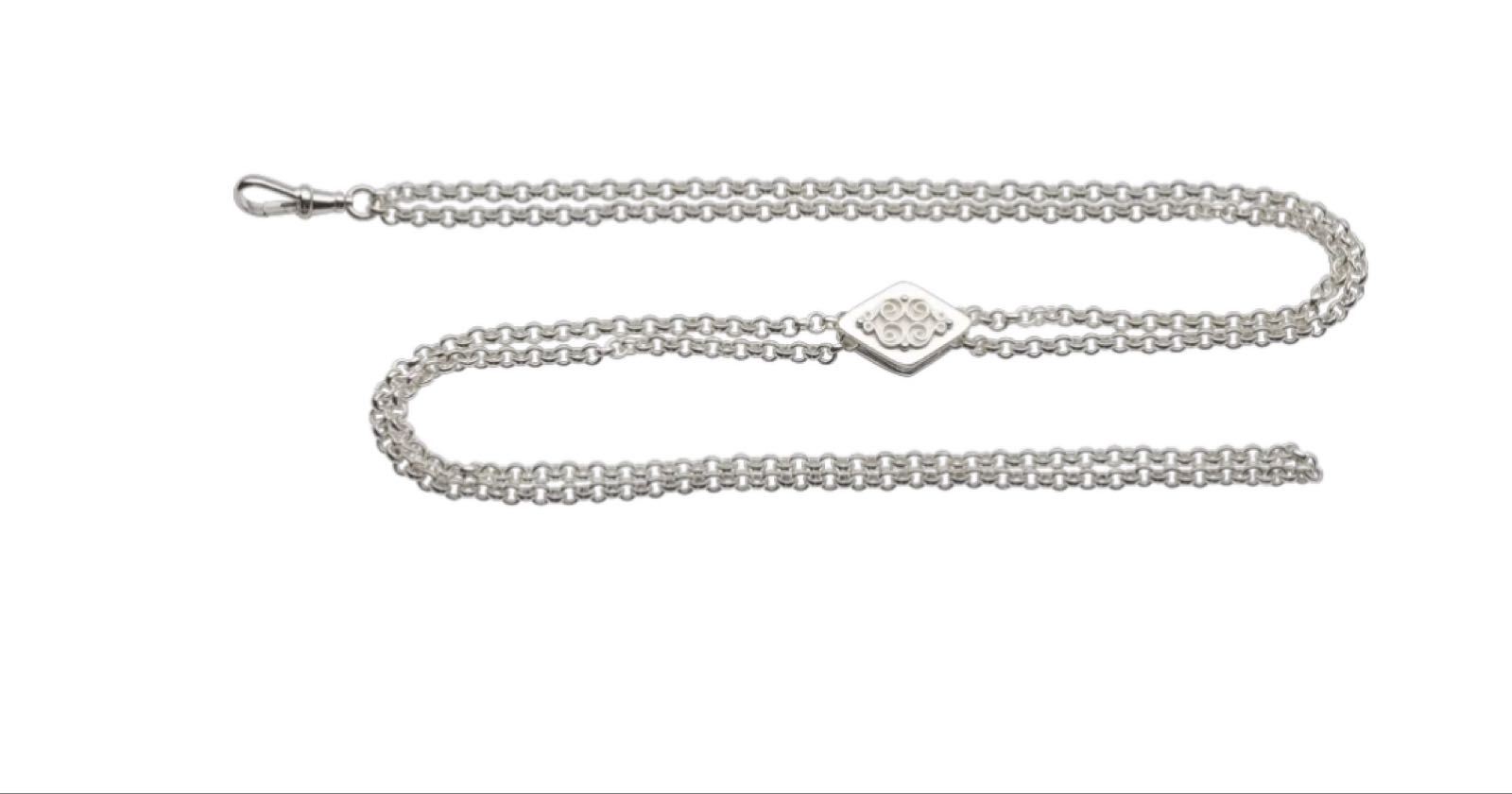 Klokkekjede dame 51 cm , kvit. SP