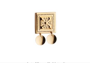 Beltestøl 2,6 cm med glatte lauv, forgylt SP