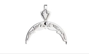 Veskelås forsølva, kvit