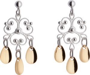 Øyrepynt, kvit/forgylt