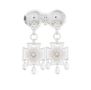 Halsknapp med rosett i korslauv