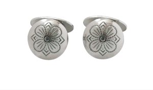 Mansjettknappar med stivt mellomstykke, oksidert