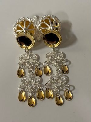 Halssølje m/dobbelt hjarte heng og lauv SP