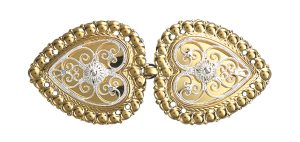 Capespenne med kruser, forgylt/kvit