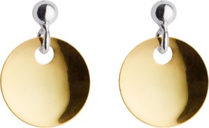 Øyrepynt med 10mm lauv, forgylt/kvit