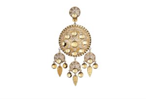 Dalar liten med lauv, forgylt/kvit