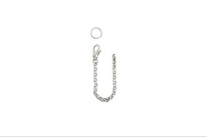 Sikringslenkje til veskelås, kvit