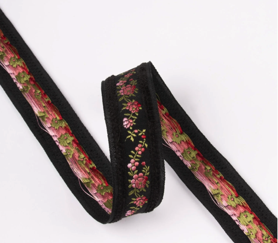 Blomsterbånd med Chenille ⎮ 25mm ⎮ 7