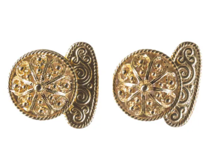 Mansjettknappar filigran utan stein, forgylt