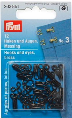 Prym / Hekter & maljer nr 3 svart