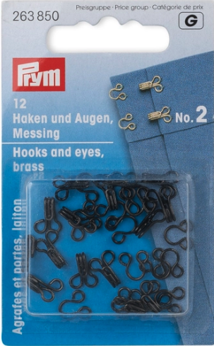 Prym / Hekter & maljer nr 2 svart