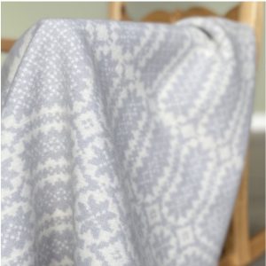 Halvpledd Stjerne Lysgrå, 100% ull 100x140 cm, Krivi Vev